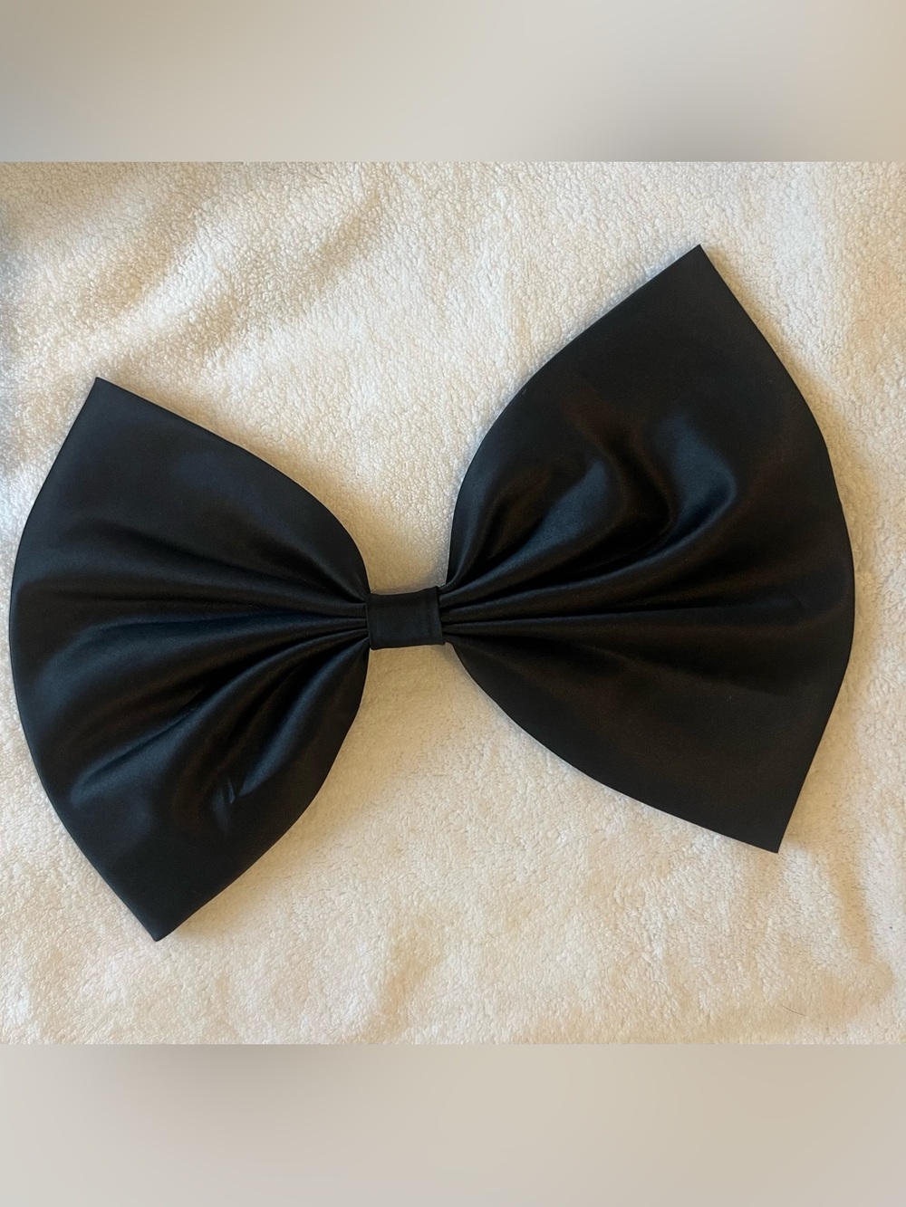 Attachable Black Satin Bow